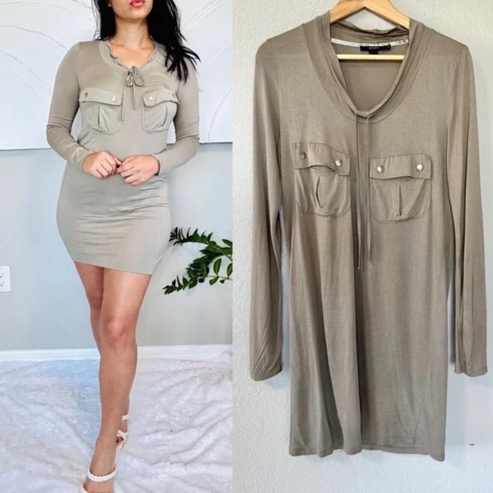 Reiss Long Sleeve Utility Ettie Shirt Dress
